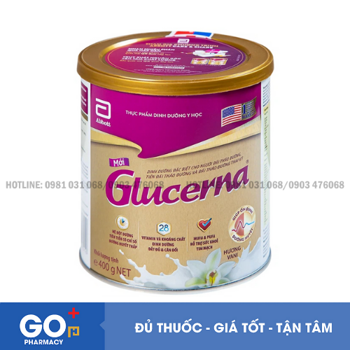 Sữa bột Glucerna cho người tiểu đường hương vani lon 400g