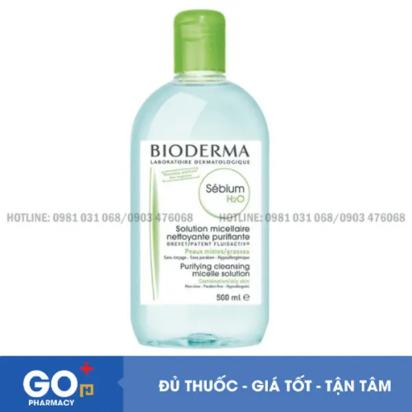 Tẩy trang Bioderma Sebium Da dầu hỗn hợp 500ml (xanh dương)