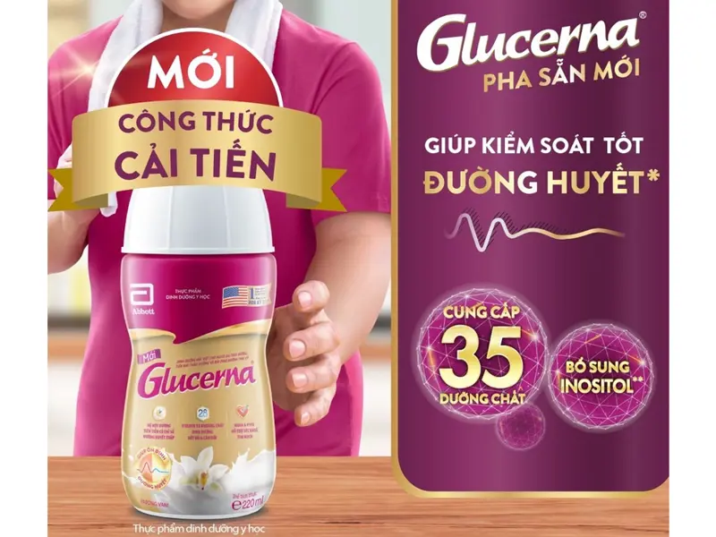 Sữa Bột Pha Sẵn Abbott Glucerna Hương Vani Chai 220ml