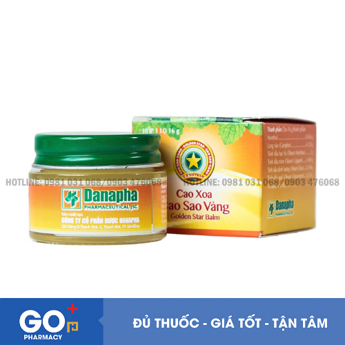 Cao Sao Vàng Danapha hỗ trợ điều trị cảm cúm, nhức đầu (16g)