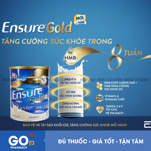 Sữa bột Abbott Ensure Gold hương Vani bổ sung dinh dưỡng cho cơ thể (400g)
