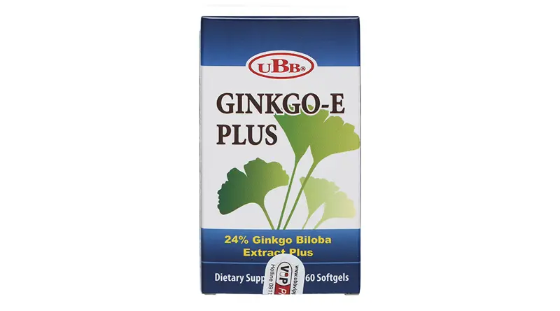 UBB Ginkgo-E Plus tăng cường tuần hoàn máu não chai 60 viên