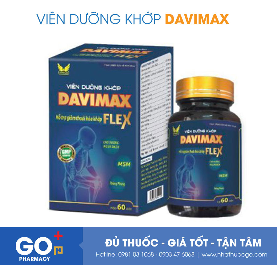 Viên dưỡng khớp Davimax Flex, hỗ trợ giảm thoái hóa khớp