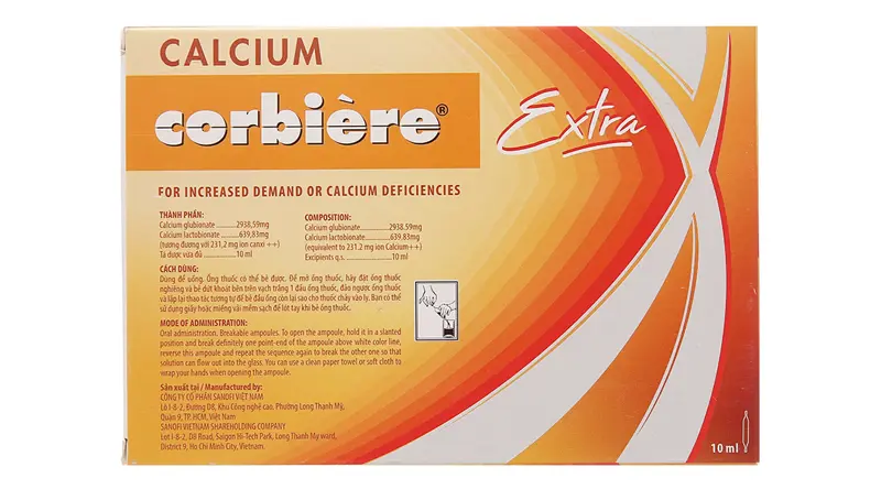 Calcium Corbiere Extra hộp 30 ống 10 ml