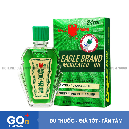 Dầu xanh Eagle brand medicated 2 nắp (24ml)