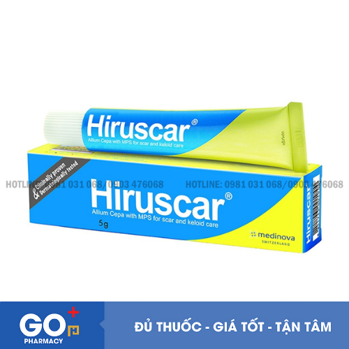 Gel Hiruscar hỗ trợ cải thiện làm mờ sẹo lồi, sẹo lõm (5g)