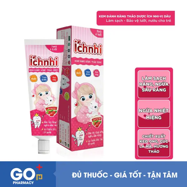 Kem đánh răng Ích nhi dành cho trẻ em dưới 6 tuổi Hương dâu (Tuýp)