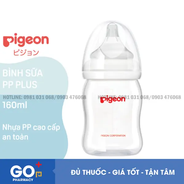 Bình sữa Pigeon PP Plus 3+ month 160ml